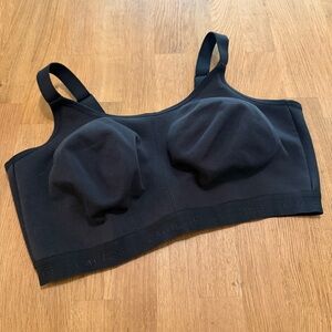 Cacique 42G Black Cotton Unlined No Wire Scoop Neck Bra